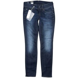 NWT G-STAR RAW Lynn Skinny Jeans 30x32 Dark Blue Mid Rise Stretch Premium Denim